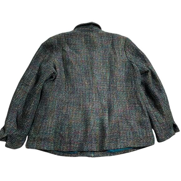 Coldwater Creek Full Zip Tweed Boucle Jacket Womens Plus Size 18 Lined Blue - Picture 5 of 12
